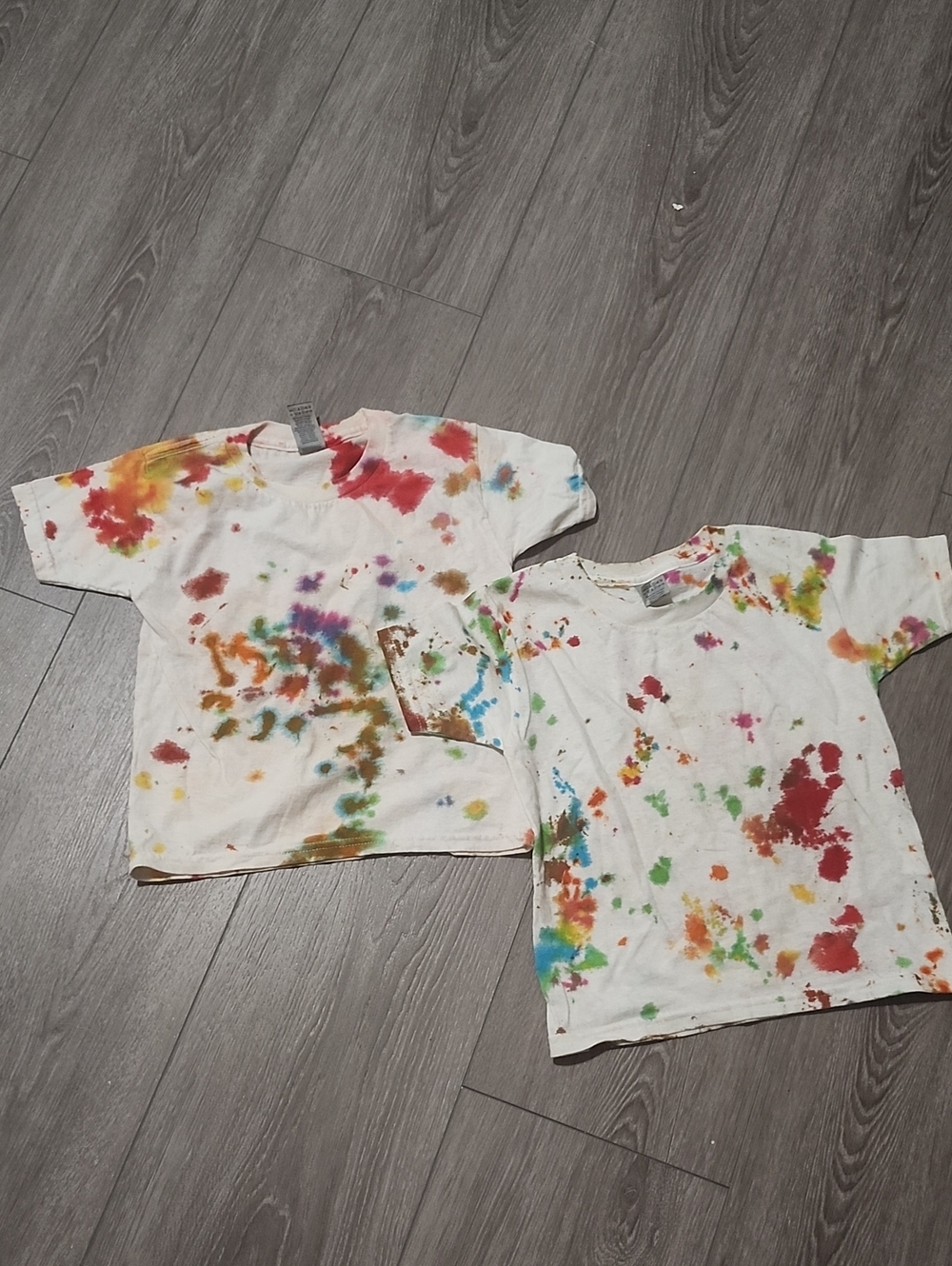 Handcrafted Kids Tie-Dye Short Sleeve Tee - White with Multi Colors